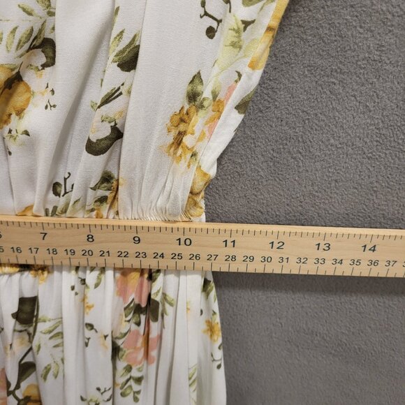J For Justify Dress Womens Size Small White Floral Dress Hi Low Hem Cottagecore - Picture 5 of 6